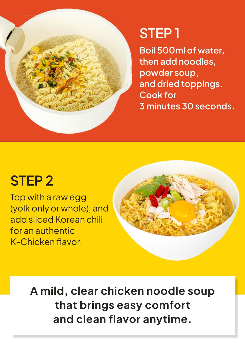 K FOOD Paldo KOKOMEN next to measuring cup showing serving size