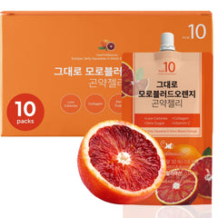 K FOOD KOREAN FOOD front packaging showing blood orange flavor and portability benefit