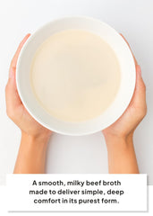 K FOOD KOREAN FOOD poured mild gomtang-style broth illustrating gentle savory flavor