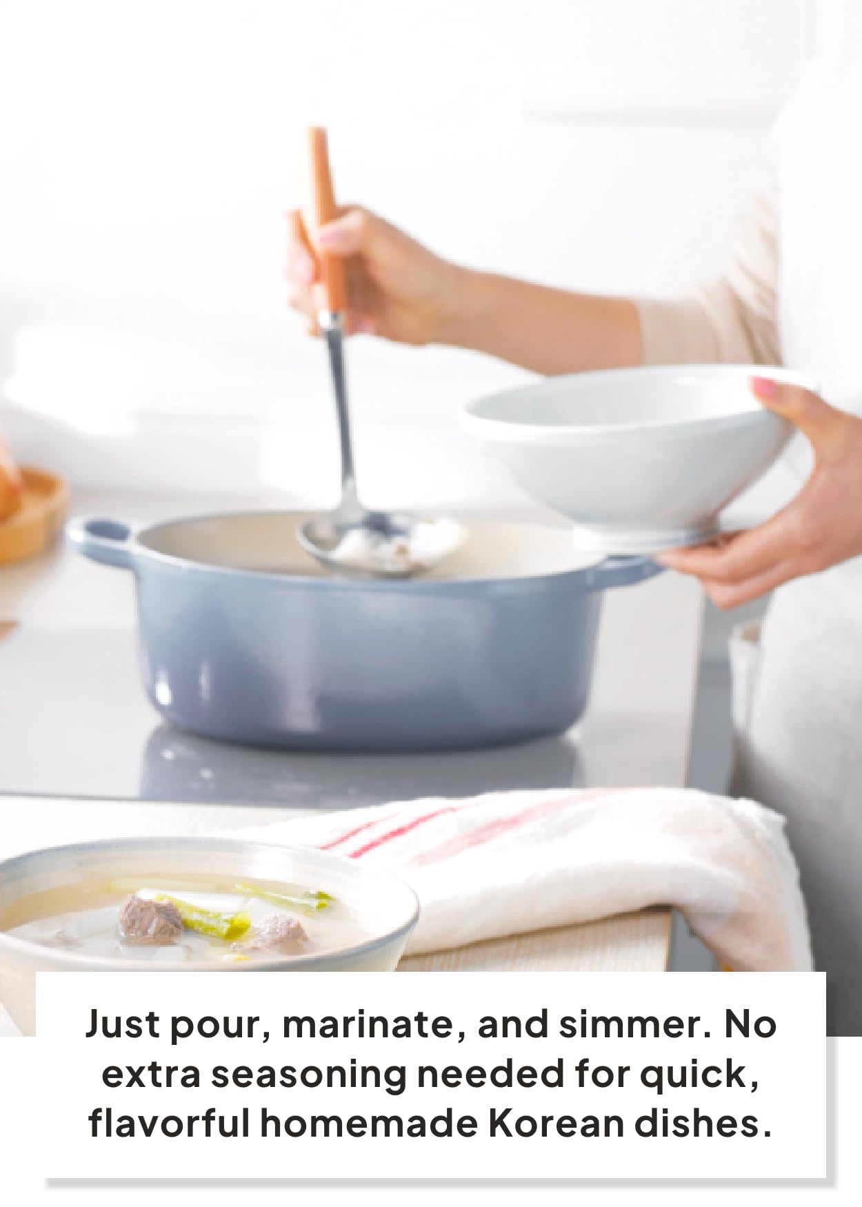K FOOD KOREAN FOOD O'Food marinated chicken in a bowl demonstrating versatile use