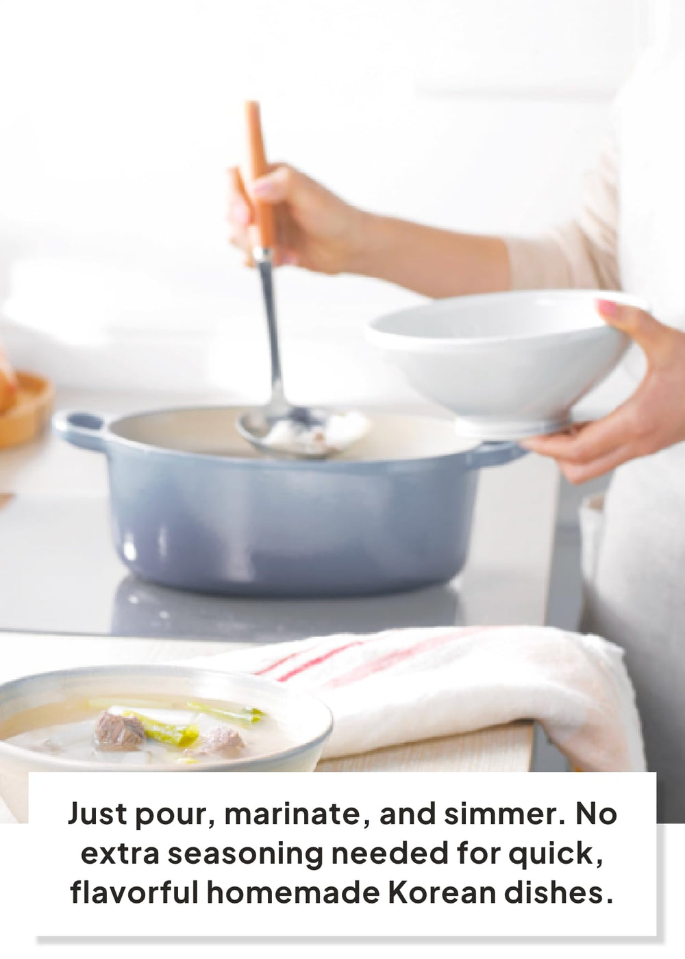 K FOOD KOREAN FOOD O'Food marinated chicken in a bowl demonstrating versatile use