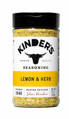 EH95 LLC K Lemon & Herb seasoning front label showing bottle and ingredients benefit: bright citrus herb flavor