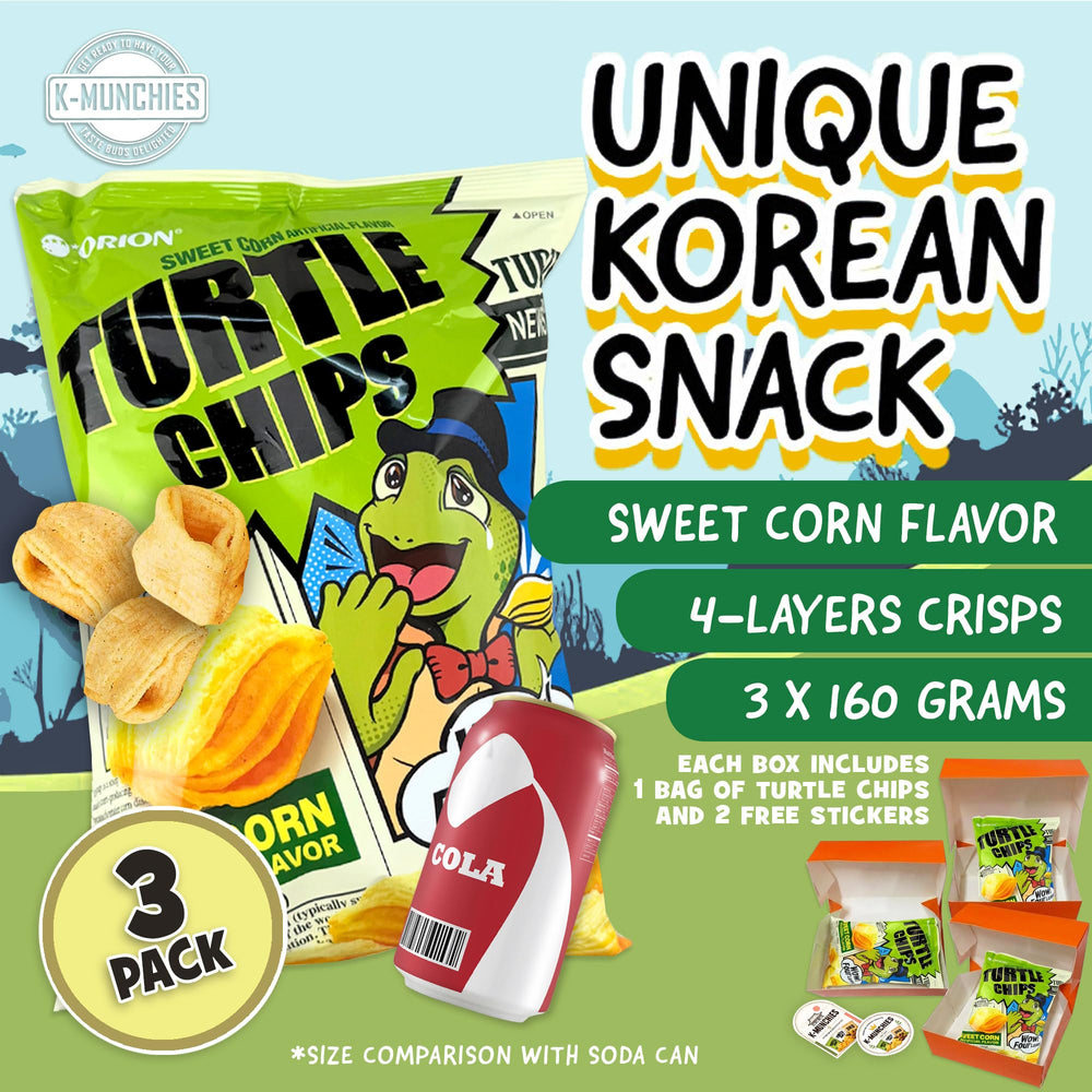 K-Munchies close-up of turtle chip layers highlighting crisp texture and satisfying crunch
