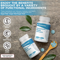 K ZGSHGL label detail showing hydroxyapatite and xylitol ingredients clearly