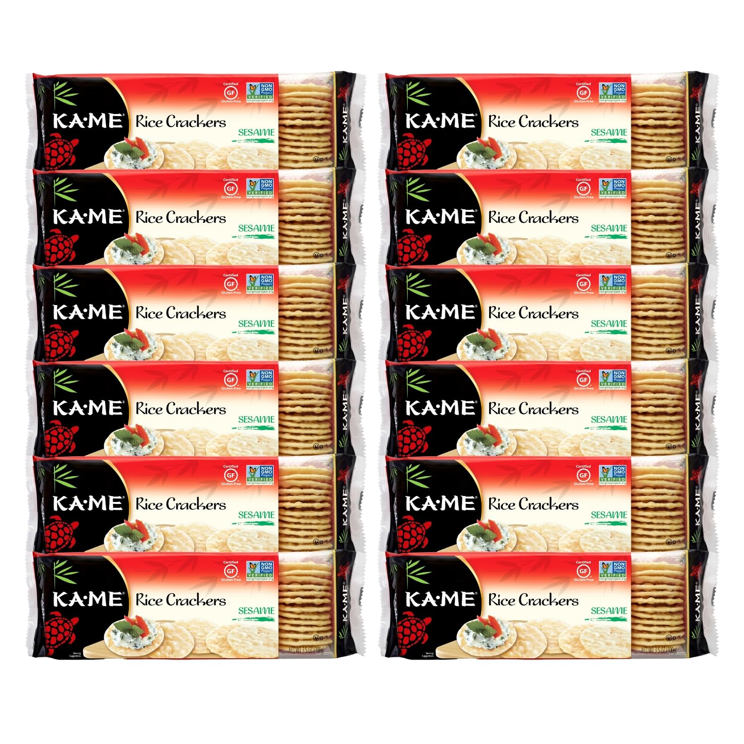 KA-ME sesame front packaging showing convenience and crisp flavor