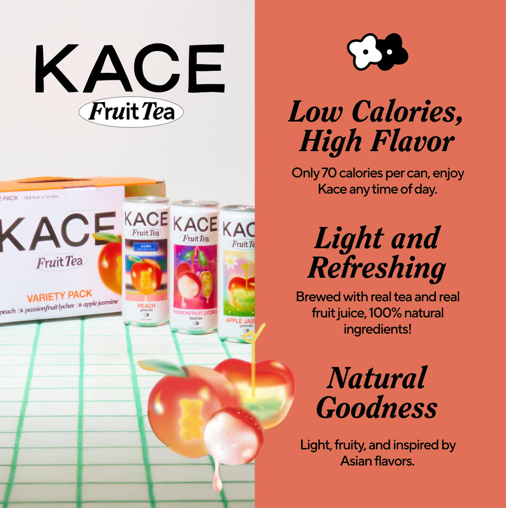 KACE hand holding 320ml can showing portable size benefit