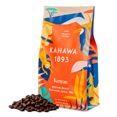 KAHAWA 1893 front packaging showing 12 oz bag and sustainable badge