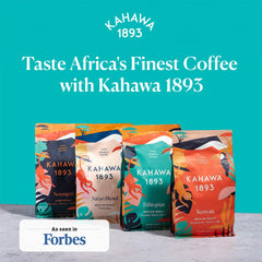 KAHAWA 1893 Kenyan bag close-up label highlighting origin and tasting notes