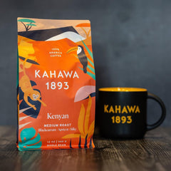 KAHAWA 1893 beans in pour-over setup highlighting bright flavor clarity