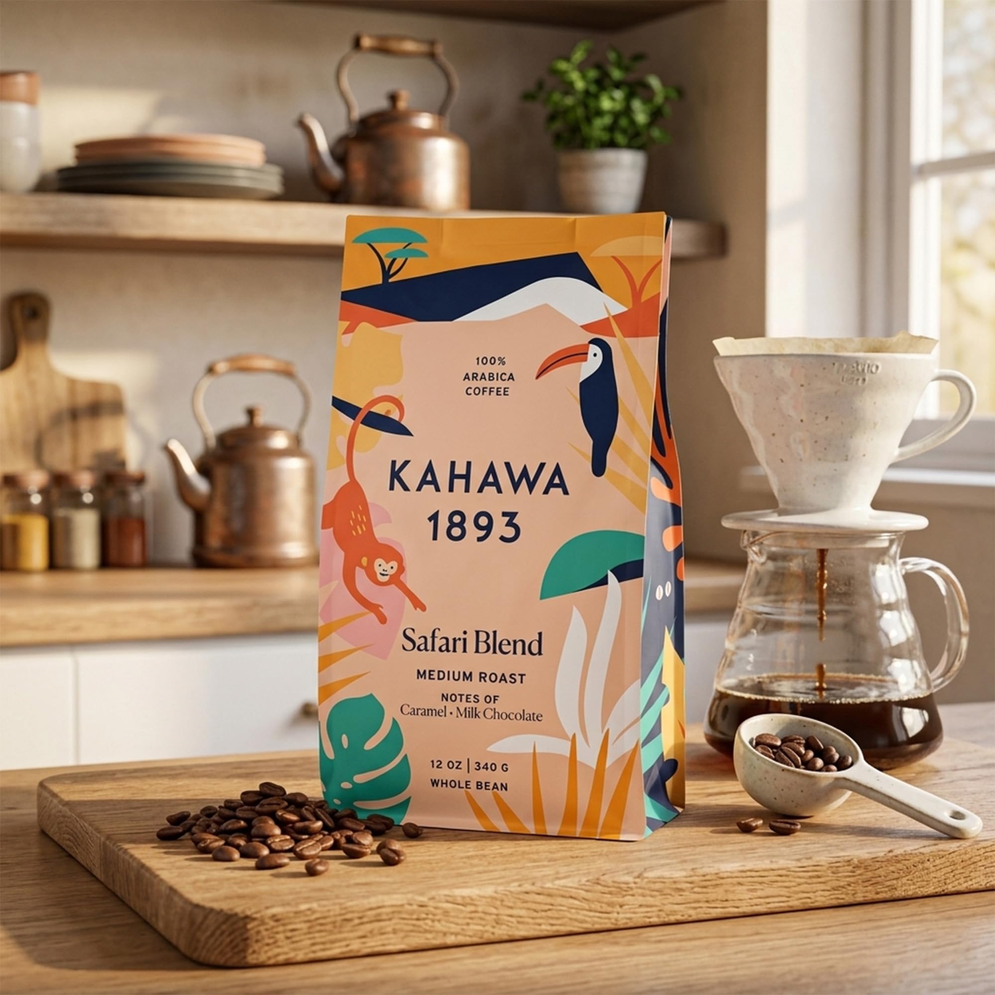 KAHAWA 1893 packaging QR code detail showing farmer tip feature and ethics
