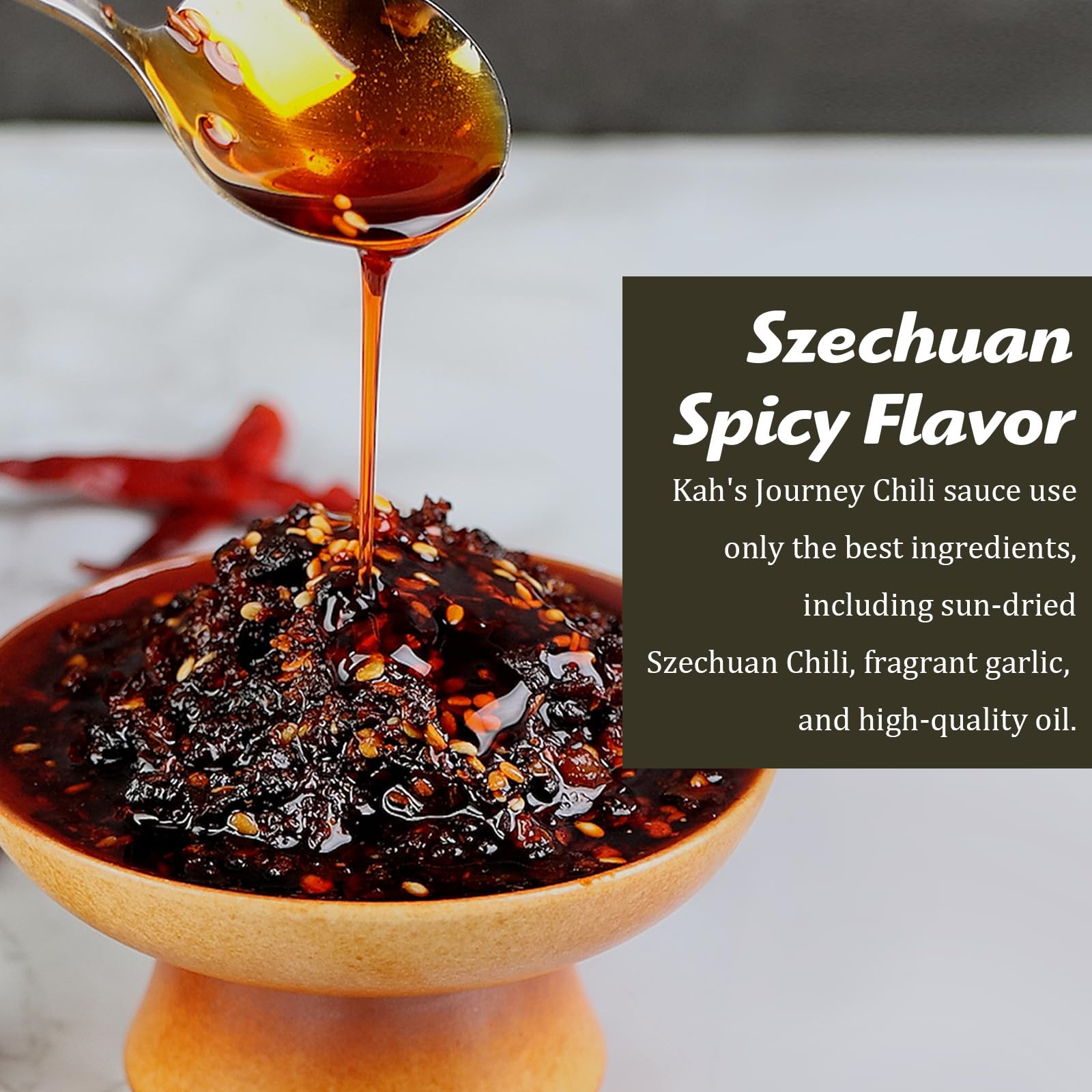 Kah's Journey drizzle over ramen bowl, enhances noodles with spicy aroma