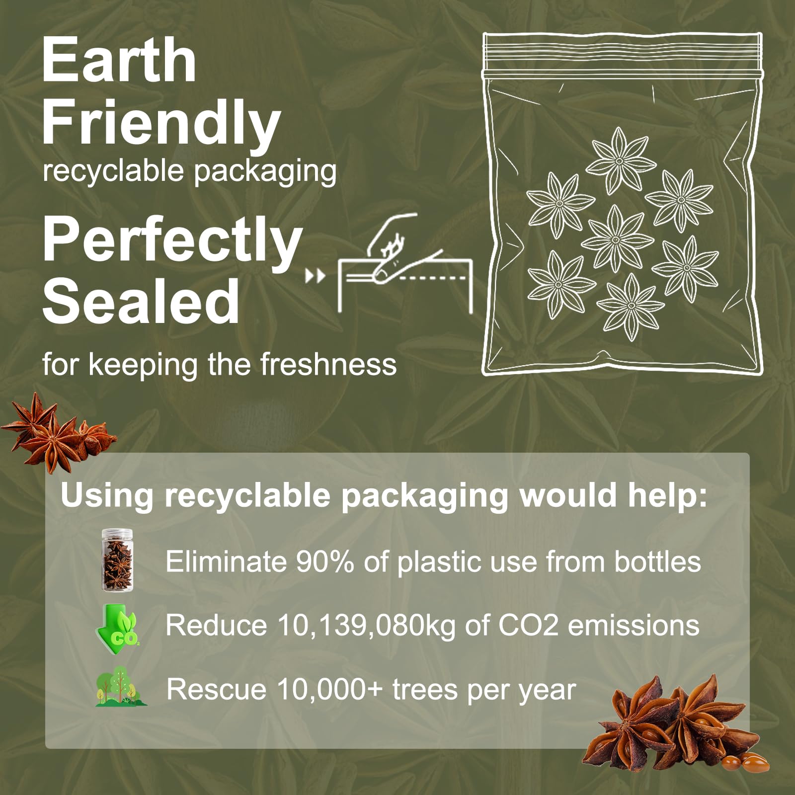 Kah's Journey resealable zipper detail keeping pods fresh and aromatic