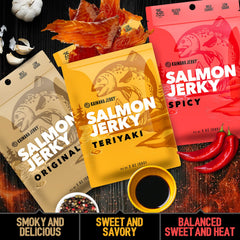 Kaimana Jerky close-up of salmon strip texture highlighting natural oils