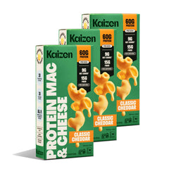 Kaizen package front showing classic cheddar and protein benefit