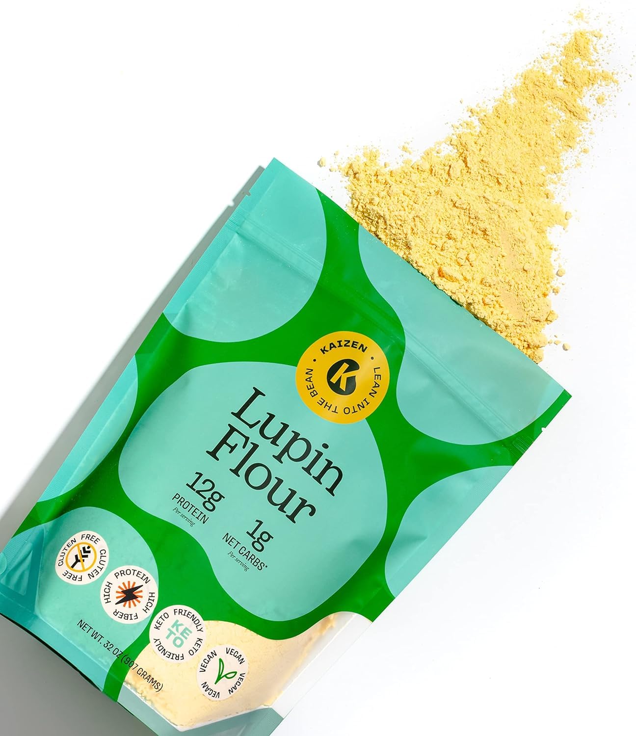 Kaizen Food Company kitchen scene with lupin flour and finished loaf to inspire cooking