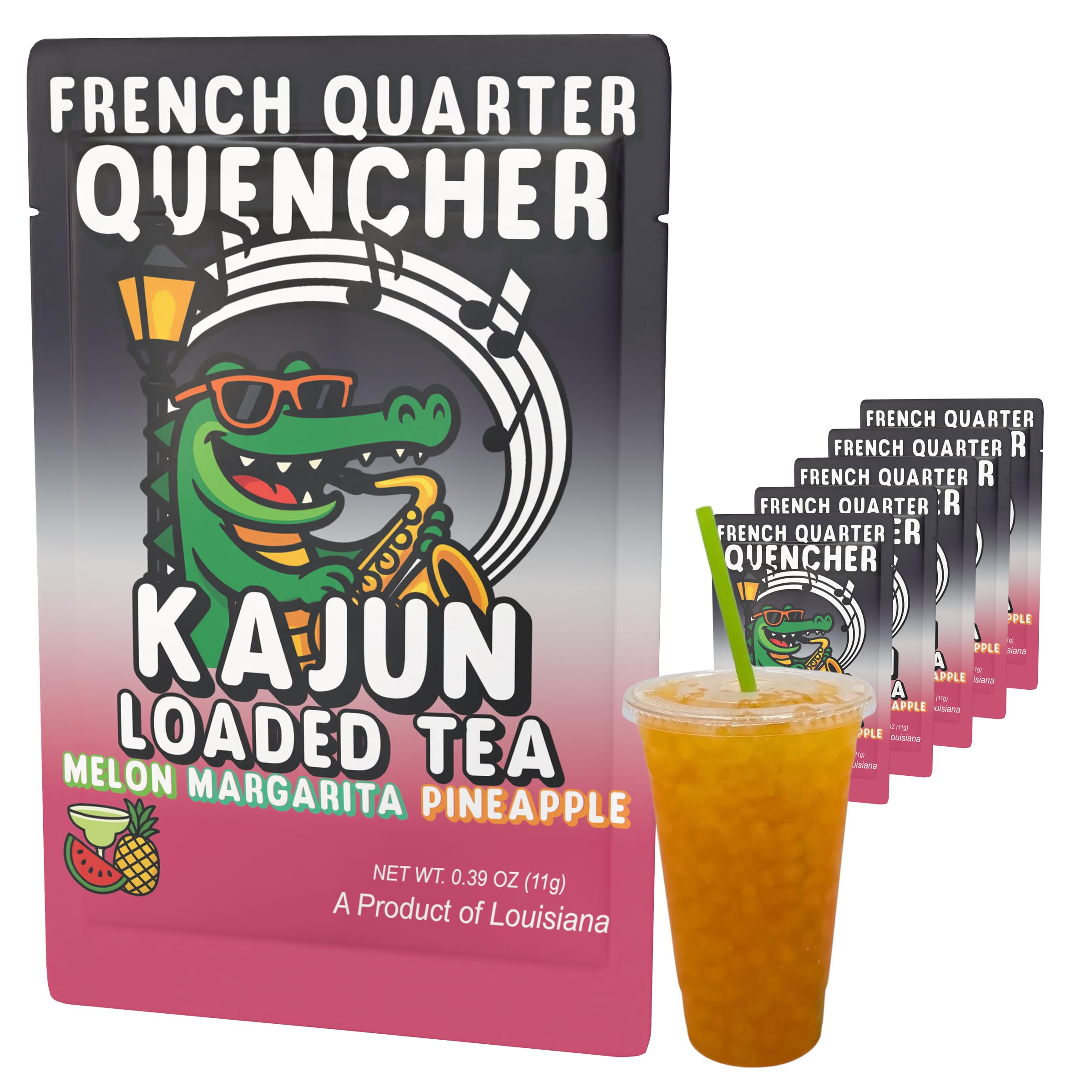 KaJun LOADED TEA front pouch showing vibrant branding and flavor appeal