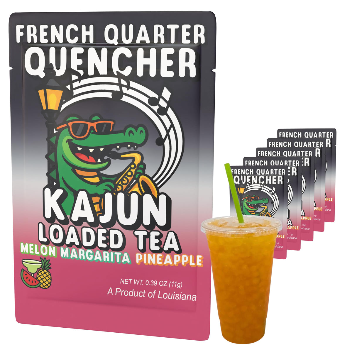 KaJun LOADED TEA front pouch showing vibrant branding and flavor appeal