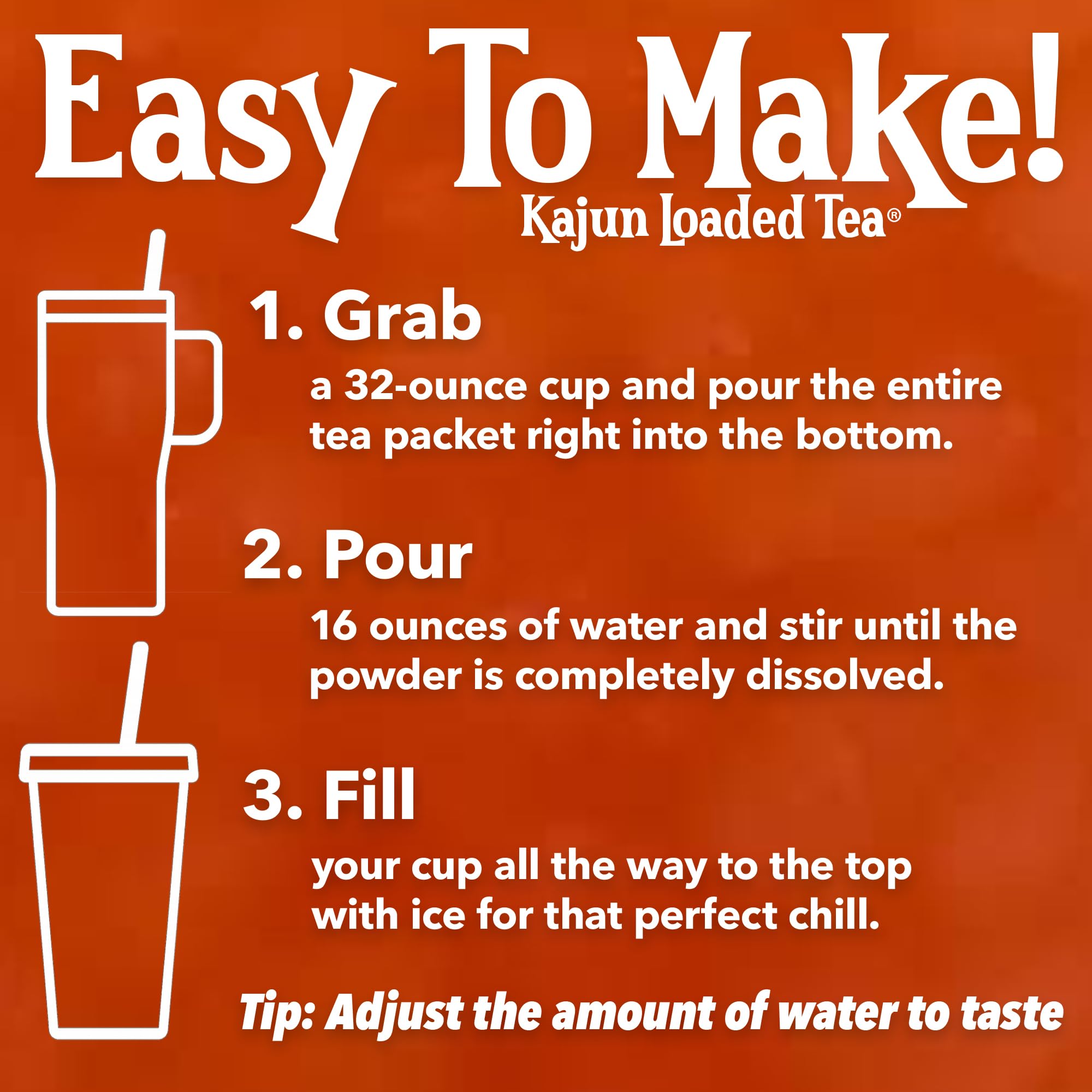 KaJun LOADED TEA mixed iced drink in clear cup showcasing refreshing hydration