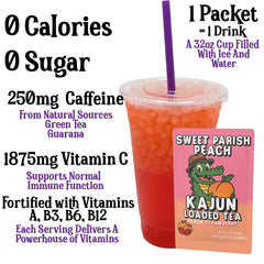 KaJun LOADED TEA single packet close-up highlighting portable single-serve advantage