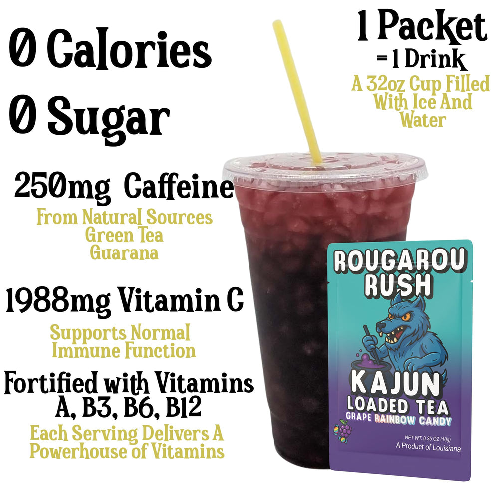 KaJun LOADED TEA single-serve packet ready to mix for fast energy on the go