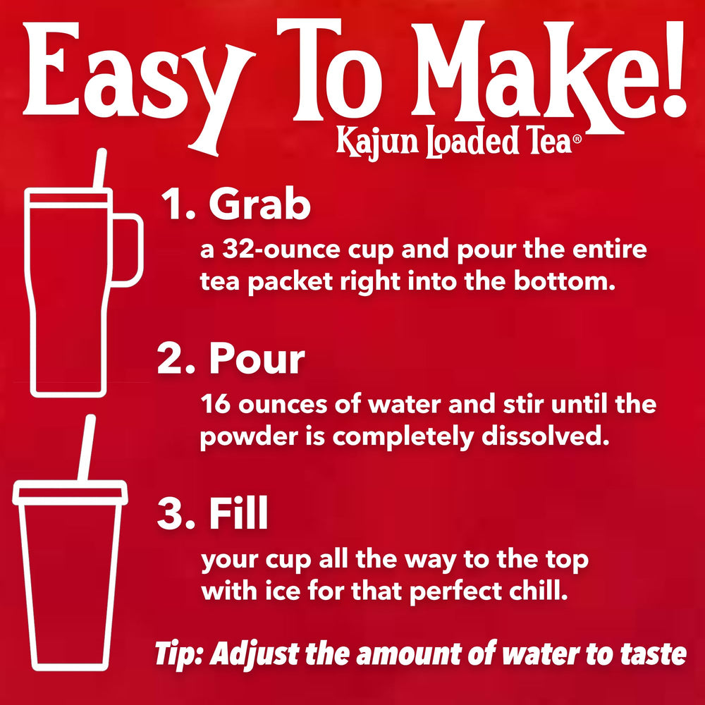 KaJun LOADED TEA single-serve packets inside a backpack for portable on-the-go use
