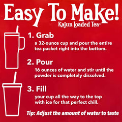 KaJun LOADED TEA single-serve packets inside a backpack for portable on-the-go use