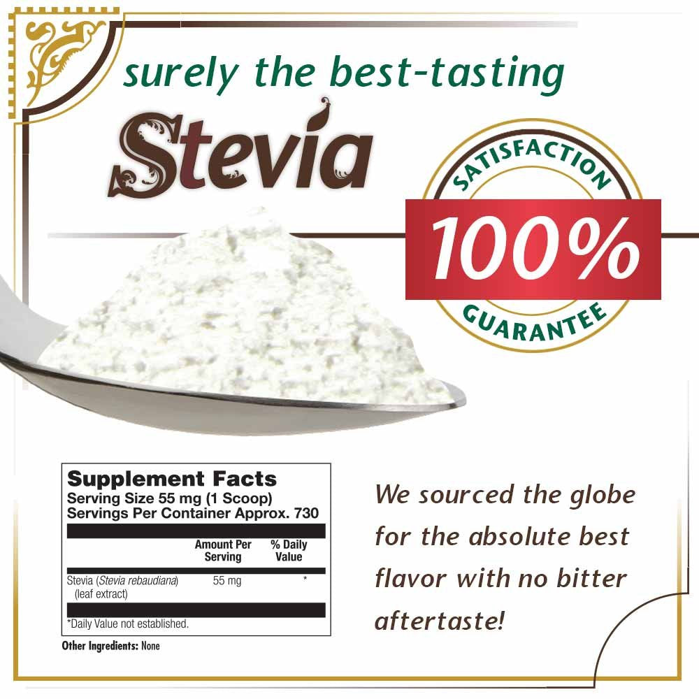KAL Sure Stevia close-up powder texture highlighting fine granules for easy sprinkling