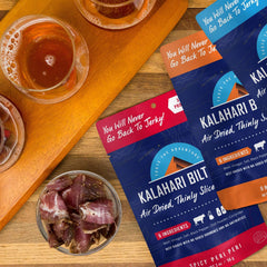 Kalahari Biltong ingredient label highlighting six clean ingredients and no added sugar
