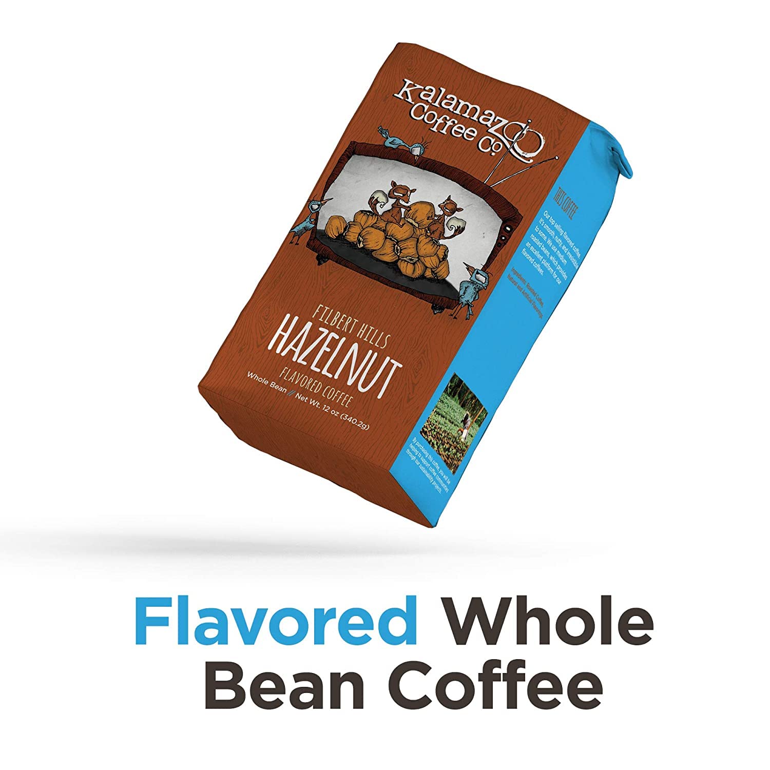 KALAMAZOO COFFEE COMPANY close-up of whole beans highlighting roast and aroma benefit