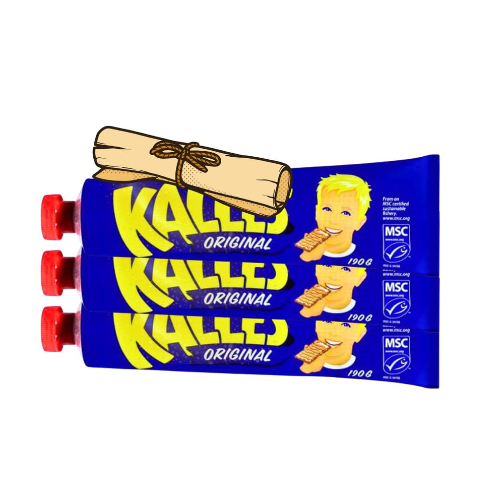 Kalles Original tubes front view showing packaging and easy-squeeze convenience