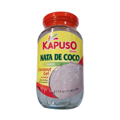 Kapuso jar front view showing nata de coco and syrup, bright presentation benefit