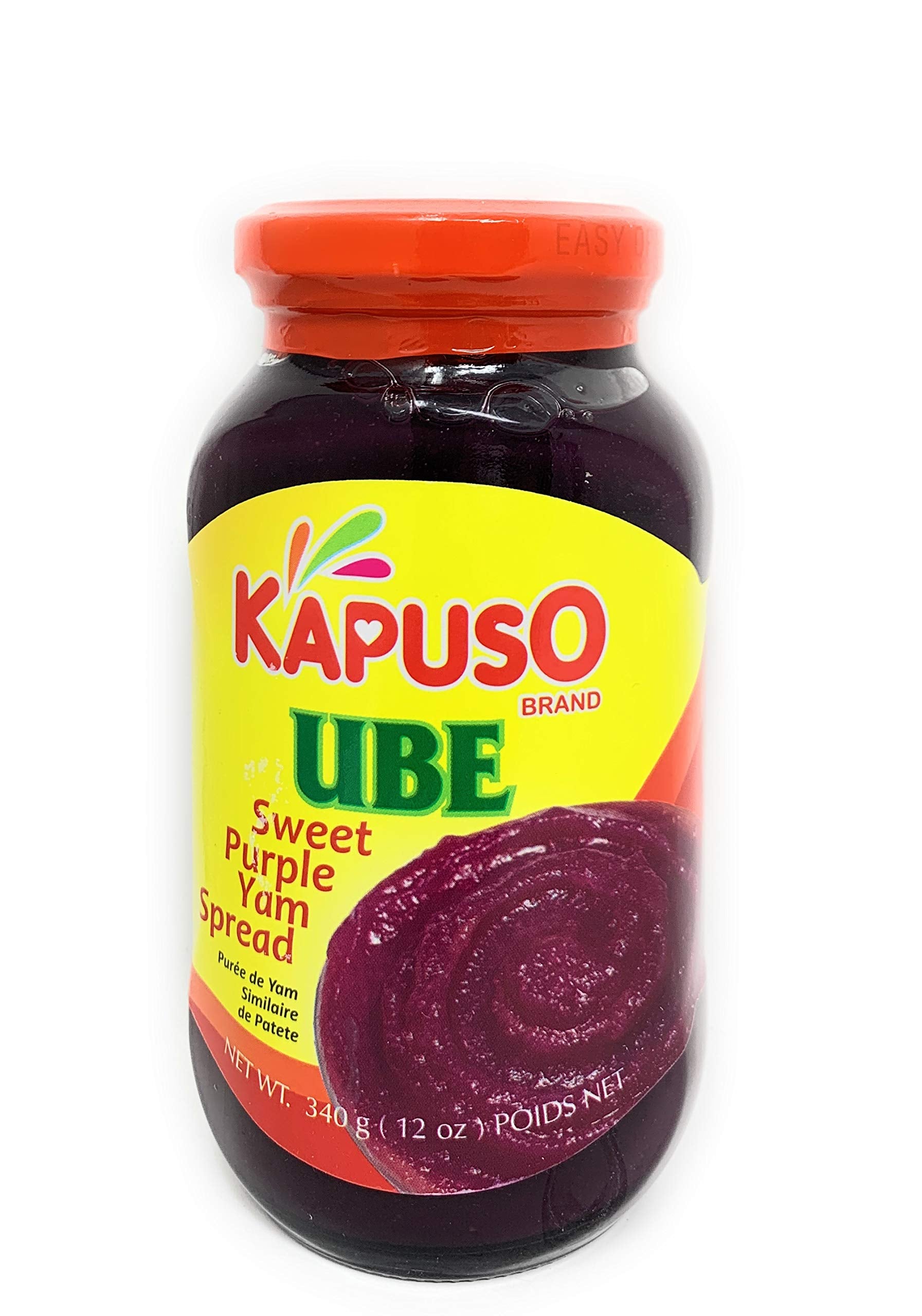 Kapuso jar front view showing label and ready-to-use ube spread benefit