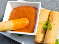 Kari-Out duck sauce used with takeout box demonstrating convenience for delivery