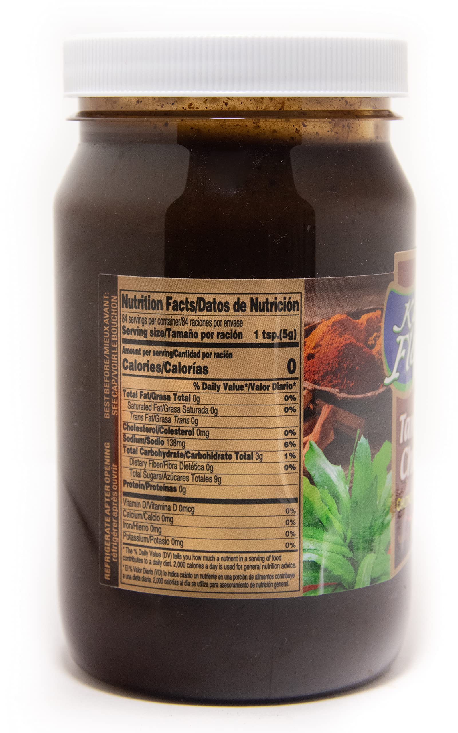 KARIBBEAN FLAVOURS bottle next to a soda can showing 15oz size benefit