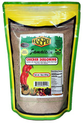 Karjos EasiSpice 16oz front label showing jar and clear seasoning — convenient consistent flavor