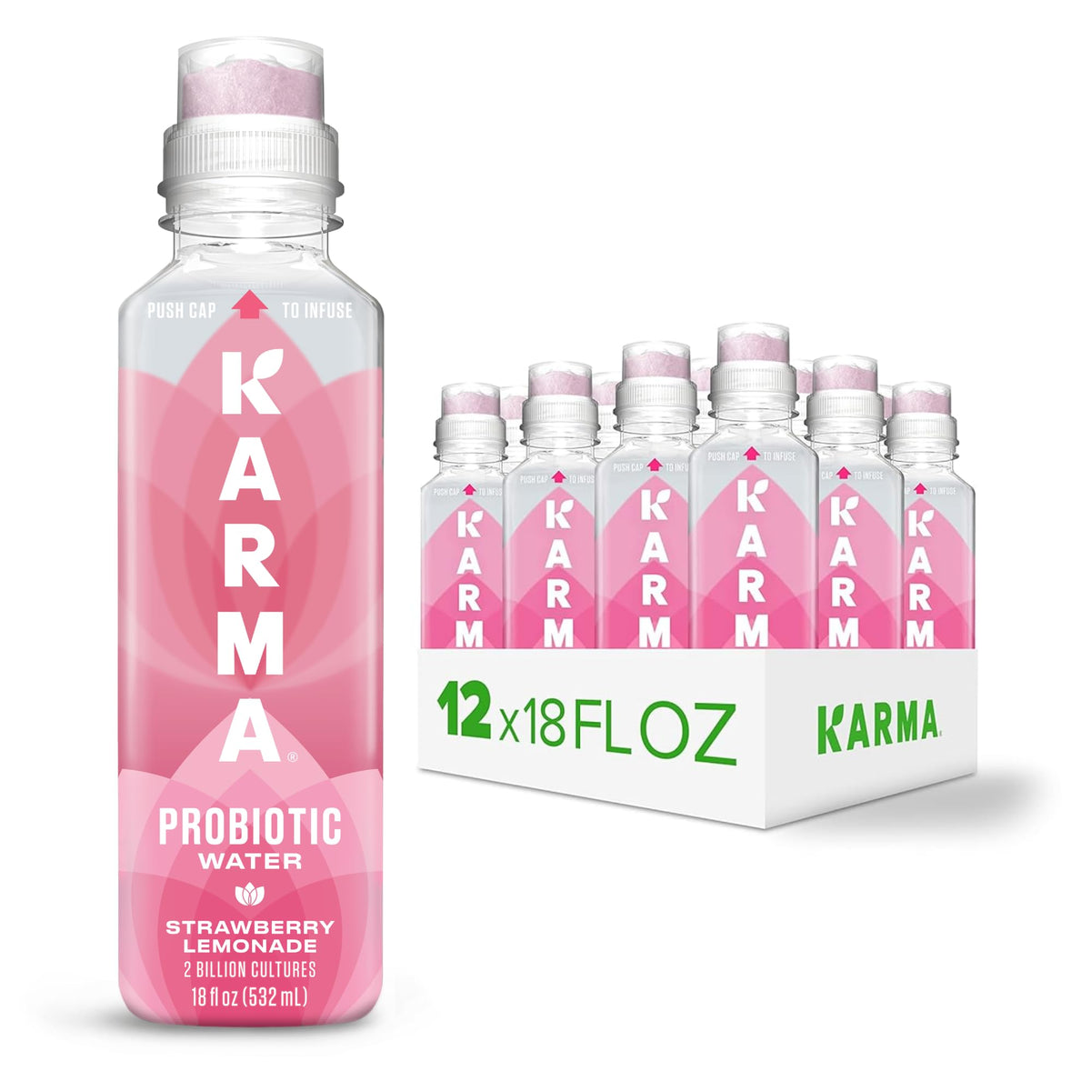 Karma front packaging 12-pack showing convenient gut health support