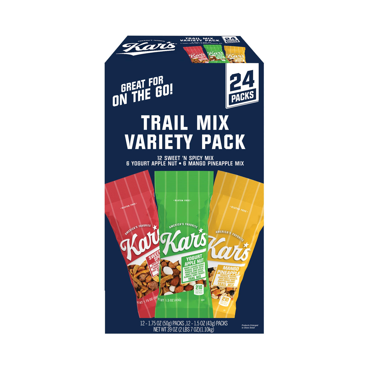 Kar’s front box of variety pack showing packaging and convenience
