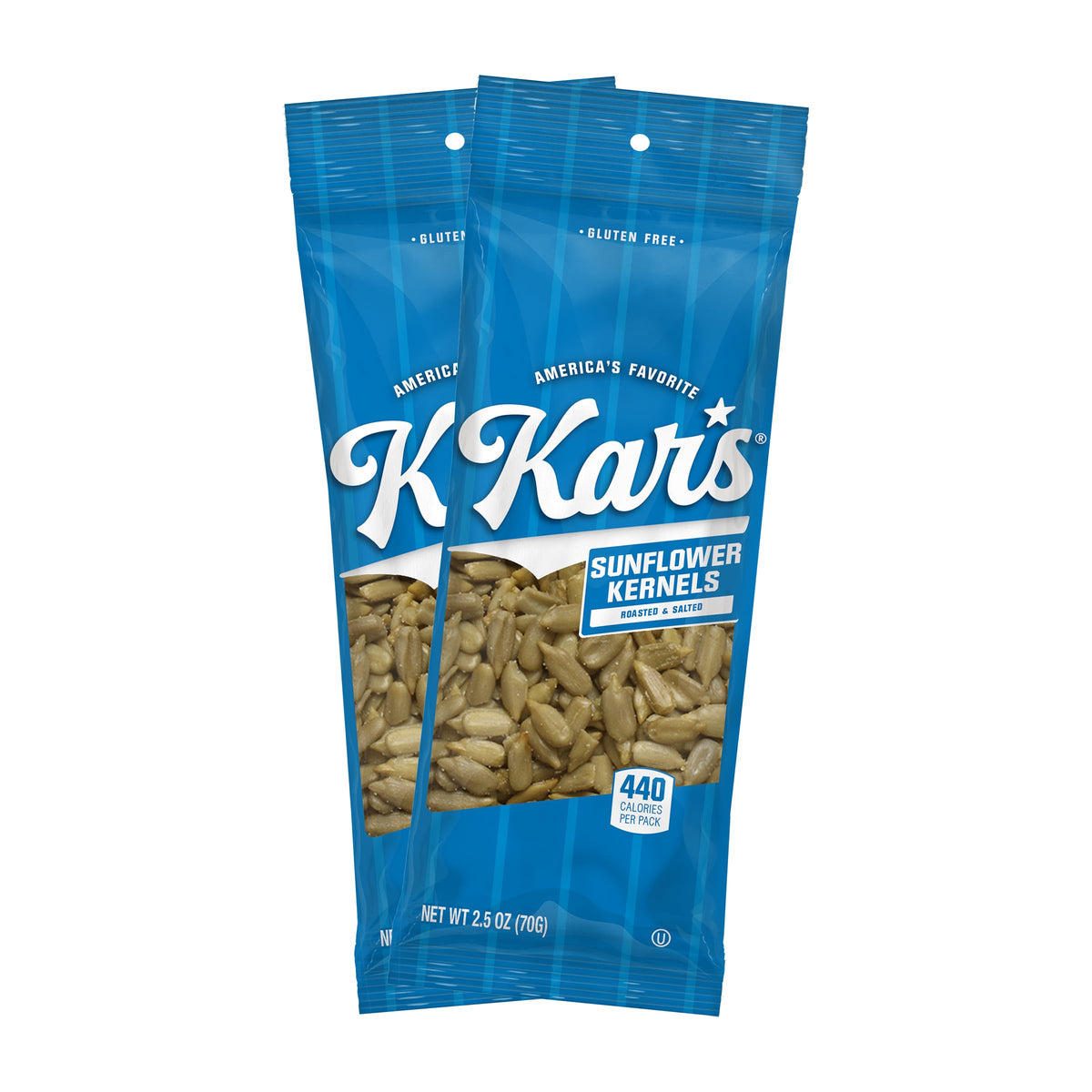Kar’s front packaging showing resealable 2.5 oz pouch and brand for travel-ready snacking
