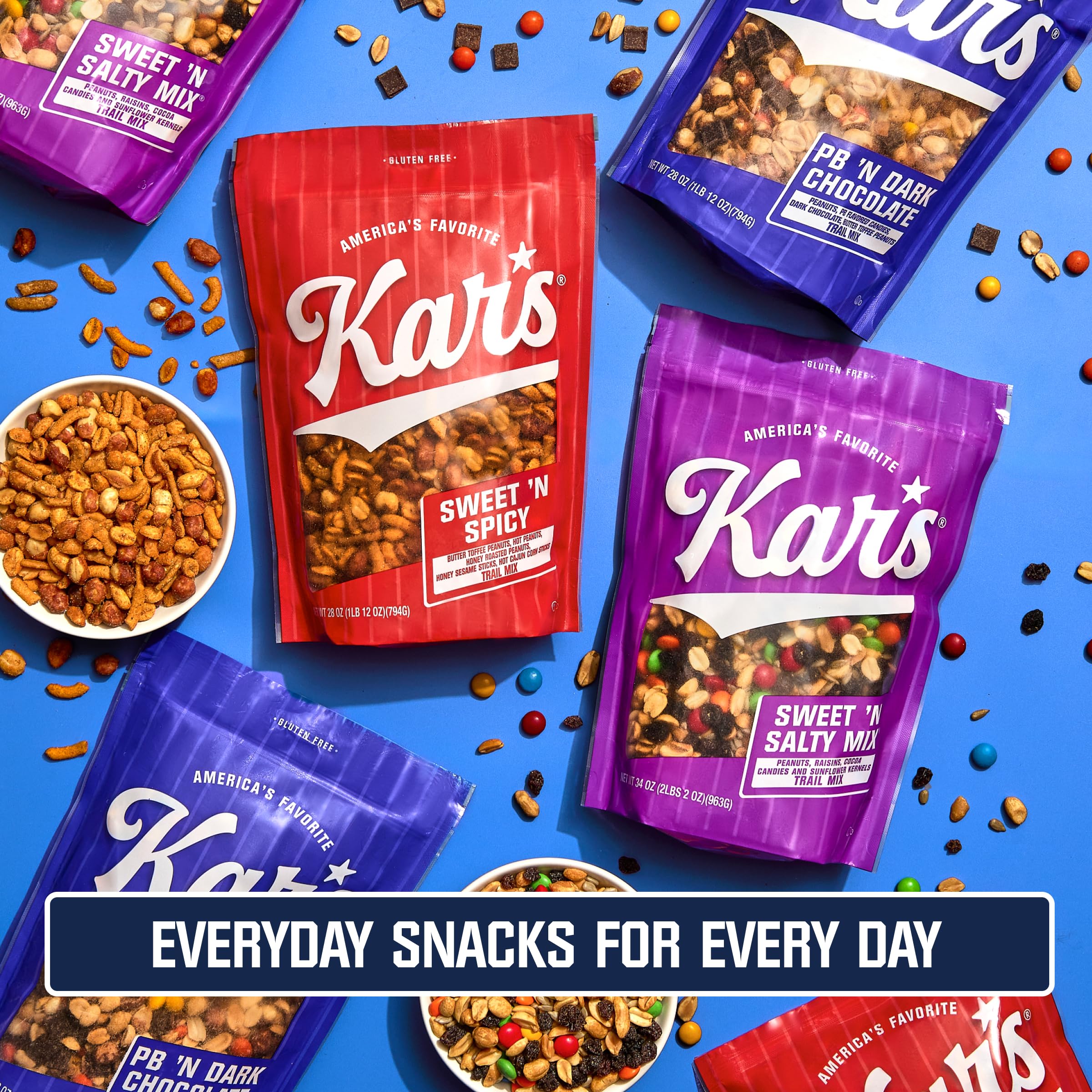 Kar’s snack tucked in a lunchbox beside sandwich for easy packed-lunch option