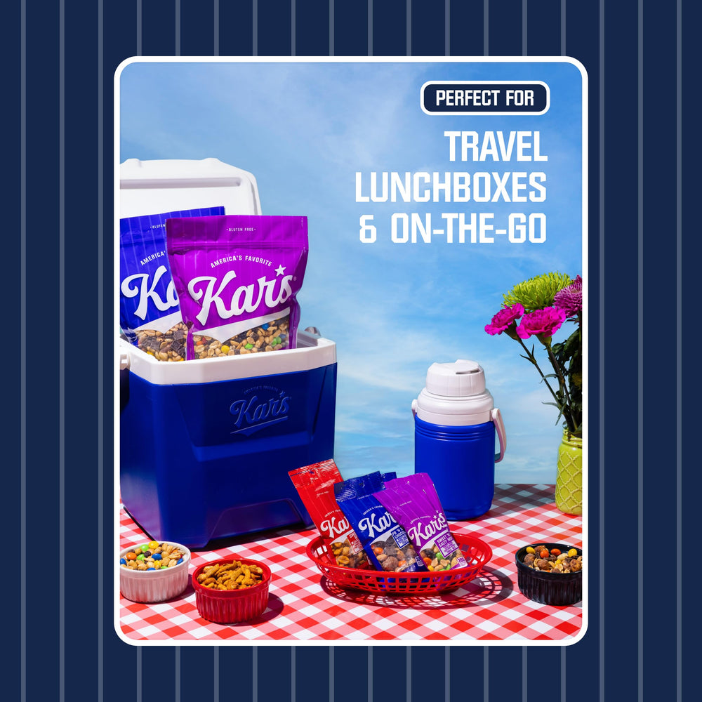 Kar’s single 1.5 oz pouch in hand demonstrating perfect on-the-go portion size