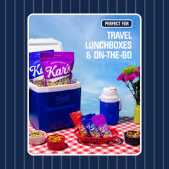 Kar’s single 1.5 oz pouch in hand demonstrating perfect on-the-go portion size