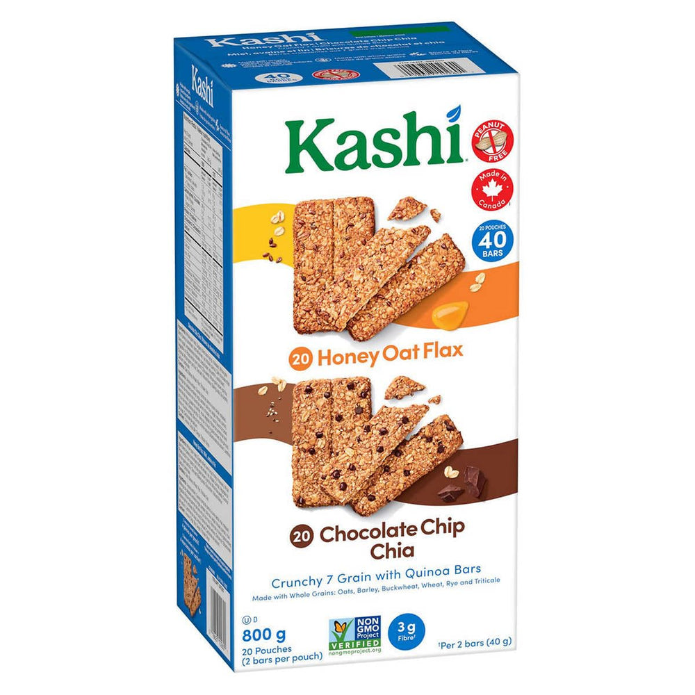 Kashi front packaging showing 40-count box and product name benefit convenience