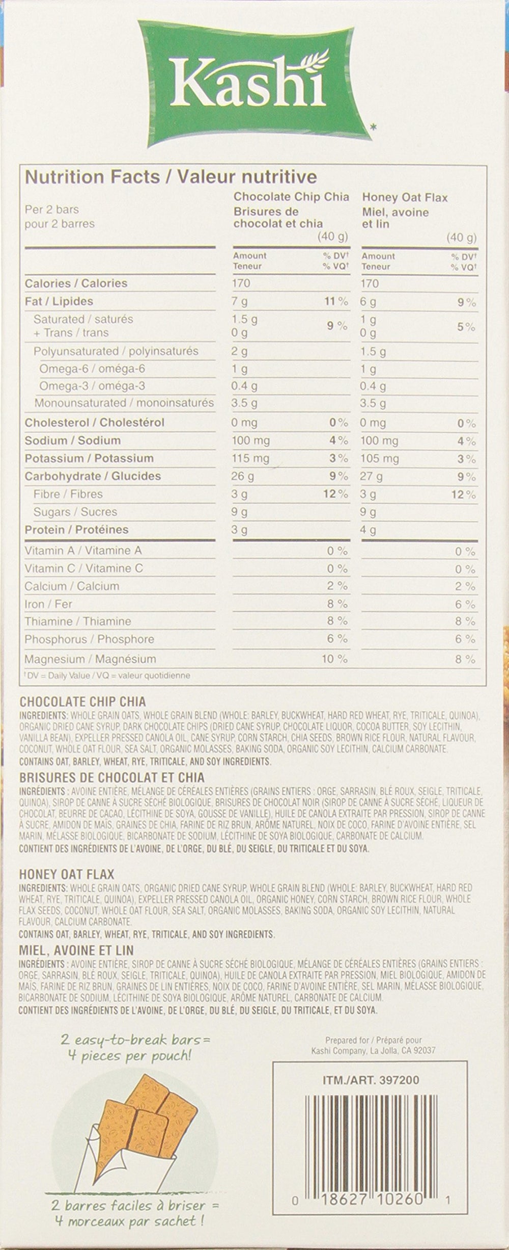Kashi bars in a lunchbox illustrating portability and easy meal prep benefit