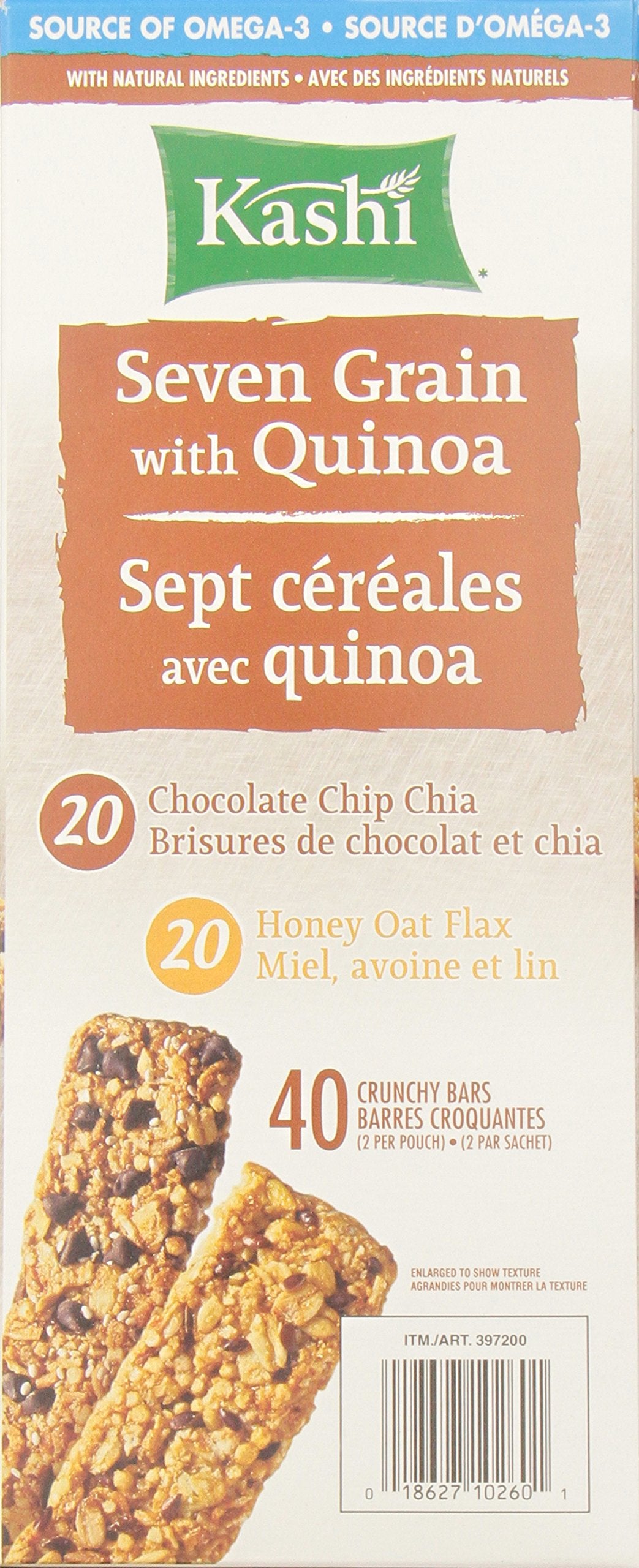 Kashi bar held in hand to show size and portion-controlled snack benefit