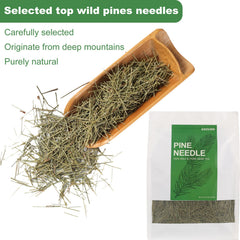 KASVAN close-up of loose white pine needles, texture visible and freshness preserved
