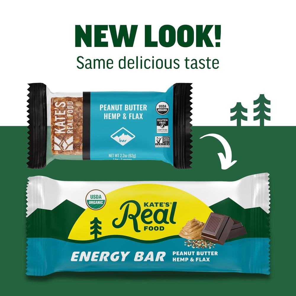 Kate's bar cross section showing seeds and oats for visible wholesome ingredients