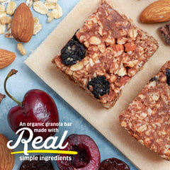 Kate's unwrapped bar close-up showing chewy texture and visible almonds for appeal