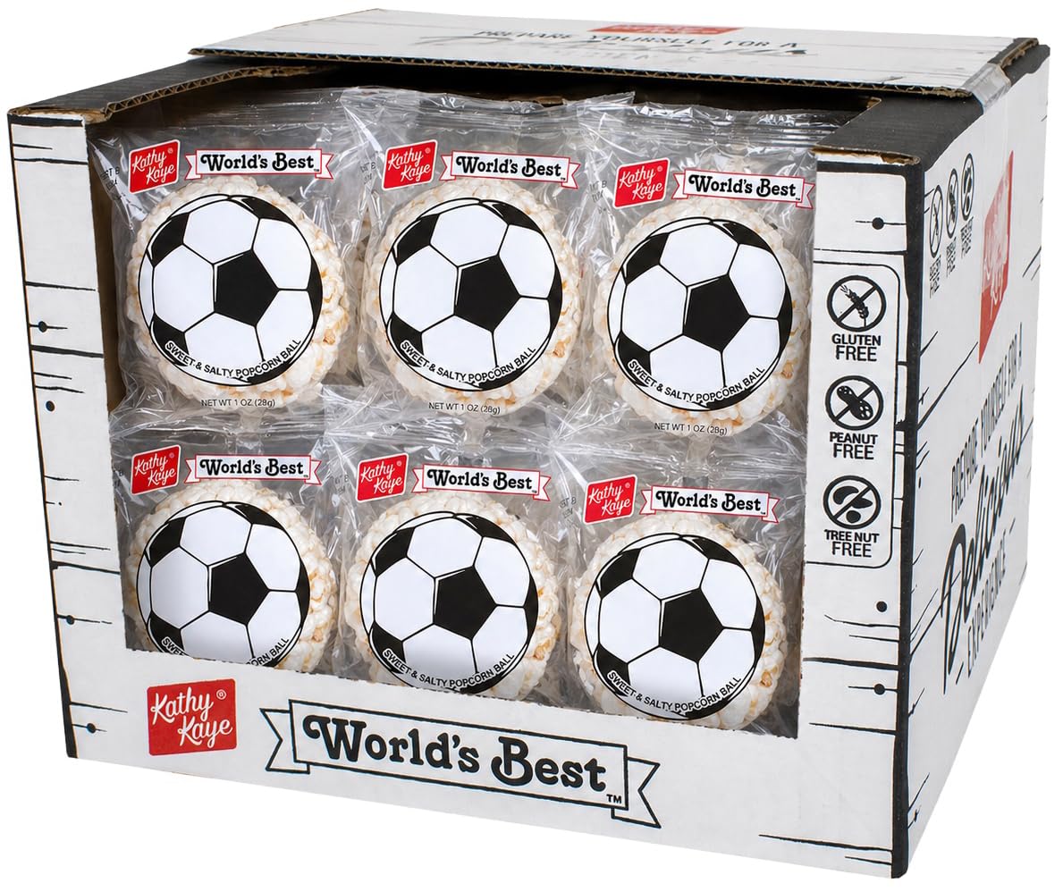 Kathy Kaye front box view showing soccer-themed display and easy merchandising benefit