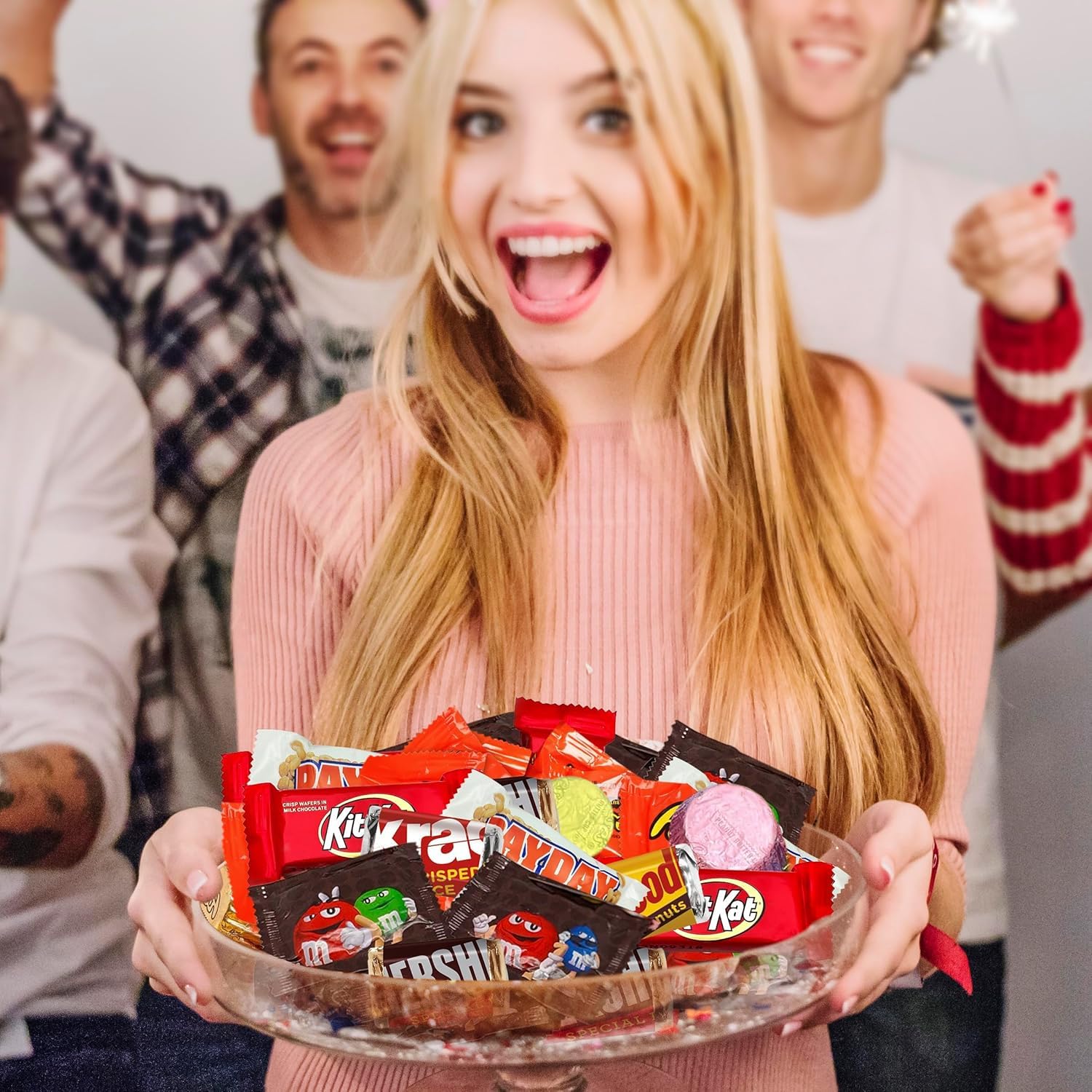 KATIE’S KANDY KORNER open bag with assorted wrapped chocolates for sharing