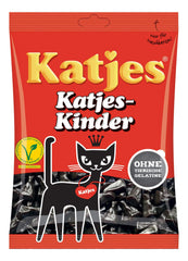 Katjes cat-shaped licorice front packaging showing playful treats and freshness